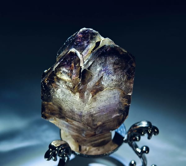 Purple Smoky Skeletal Quartz with Inclusions — Zimbabwe — individual mineral specimen view 1