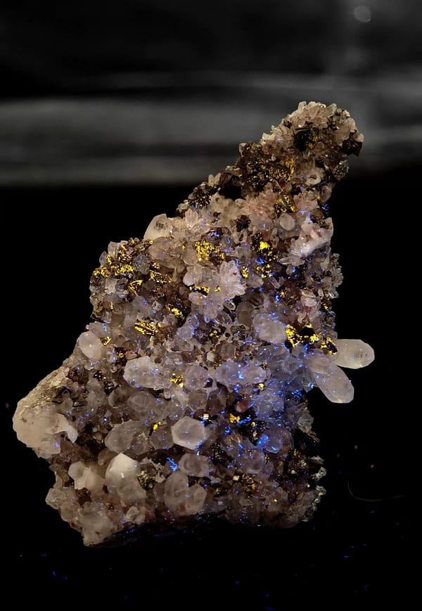 Red Quartz and Mixed Sulfide Crystal Tower — Jiangxi — individual mineral specimen view 2