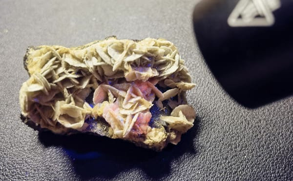 Green Petal Calcite Rosettes — Inner Mongolia — individual mineral specimen view 2