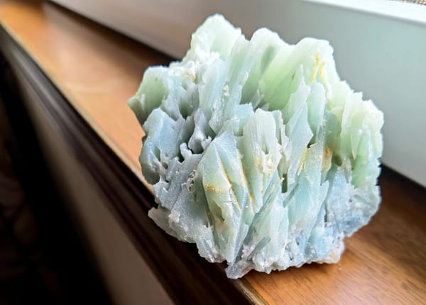 Pale Green Amazonite Crystal Mass — individual mineral specimen view 1