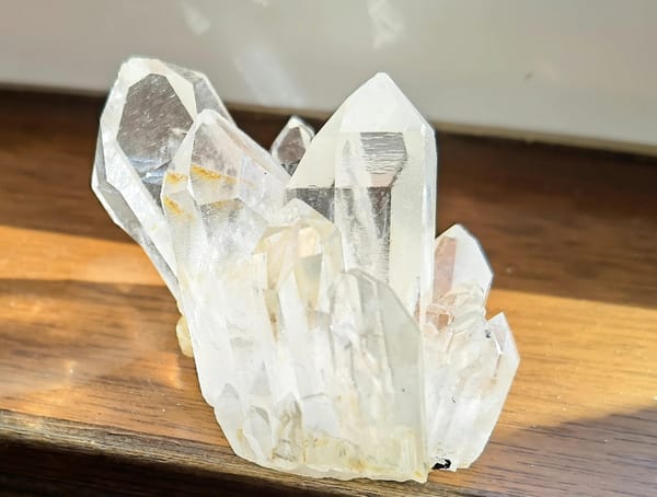 Ice-Clear Quartz Cluster with Growth Channel — Madagascar — individual mineral specimen view 2