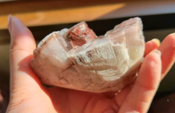 Complete underside view of the exact Chocolate-Brown Calcite Crystal Cluster