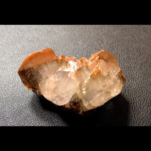 Red Calcite Bow-Tie Twin Crystal - alternate view