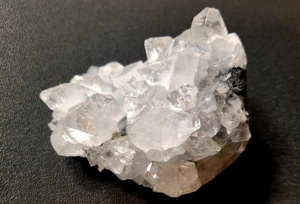 Complete front view of Clear Apophyllite Crystal Cluster on Matrix from India