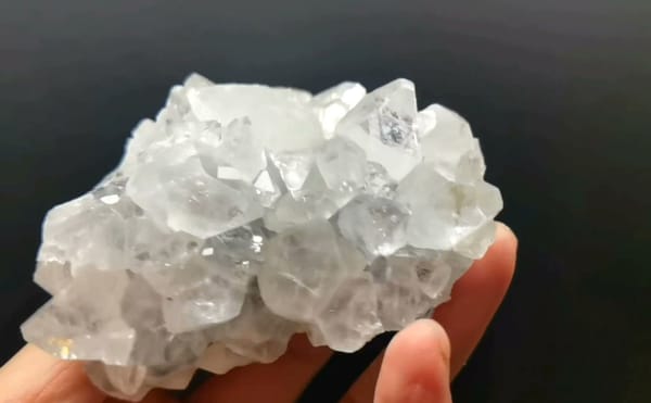 Complete underside view of the exact Clear Apophyllite Crystal Cluster on Matrix from India