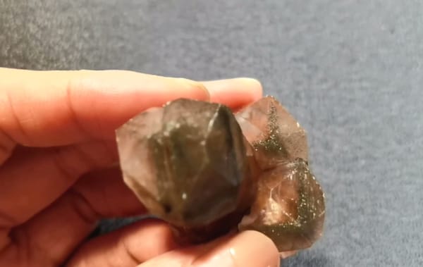 Complete reverse view of the exact Chocolate-Brown Calcite with Pyrite from Daye
