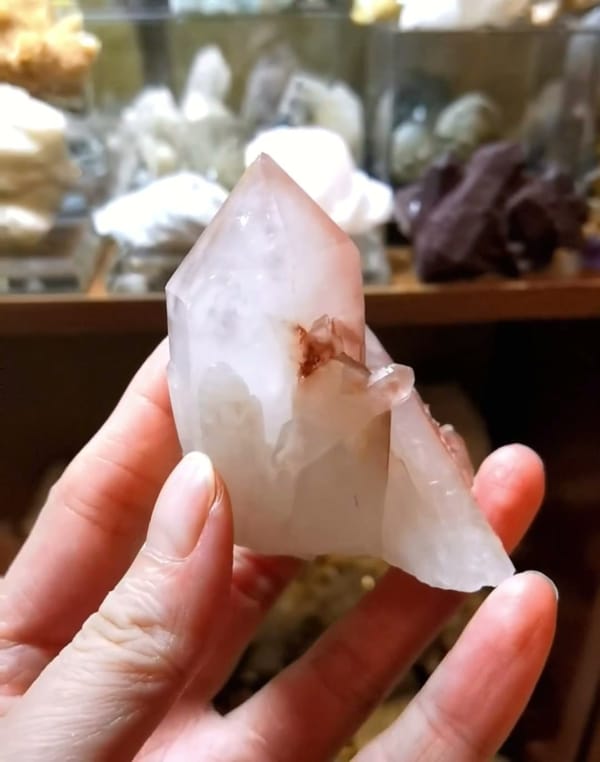 Complete underside view of the exact Red Quartz Cluster with Internal Zoning from South Africa