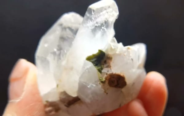 Complete side view of the exact Garden Quartz with Yellow Inclusions from Sichuan