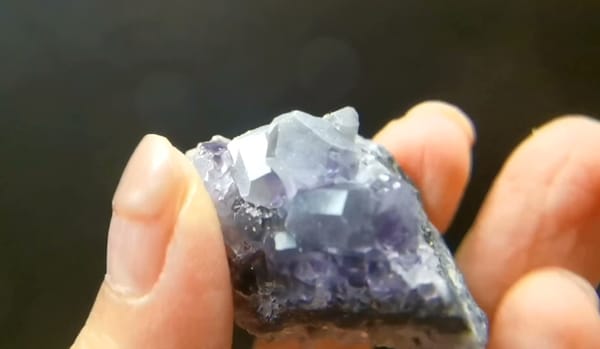 Complete reverse view of the exact Blue-Violet Fluorite Cluster from Fujian