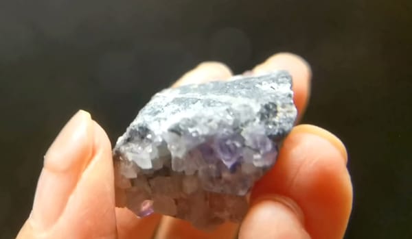 Complete underside view of the exact Blue-Violet Fluorite Cluster from Fujian