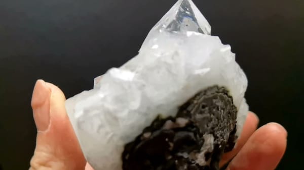 Complete reverse view of the exact Clear Apophyllite Crystal Cluster from India