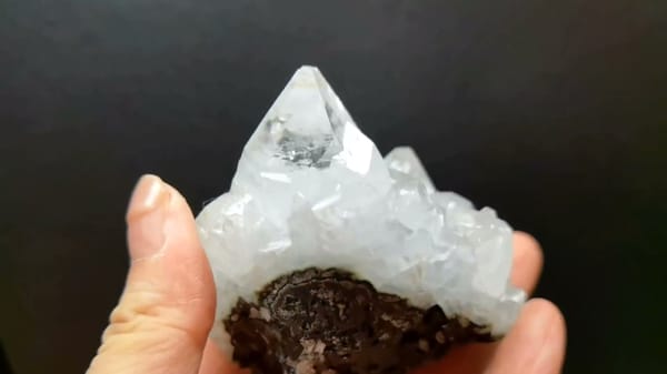 Complete underside view of the exact Clear Apophyllite Crystal Cluster from India