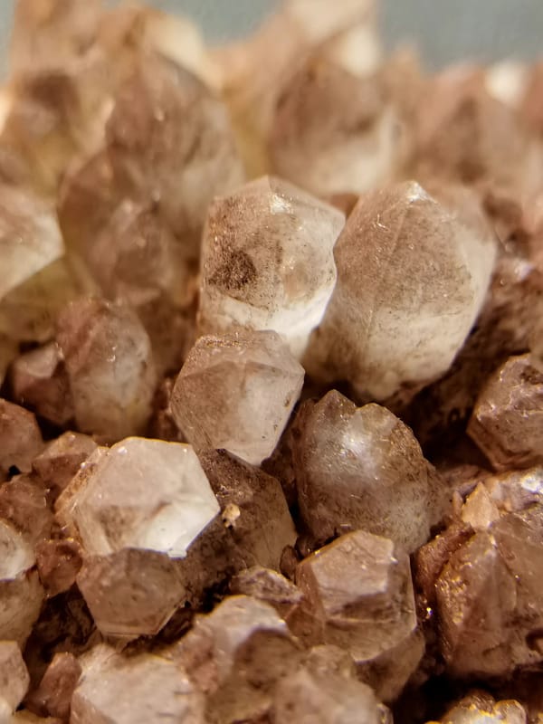 Strawberry Red Quartz Cluster with Phantoms — South Africa — individual mineral specimen view 1