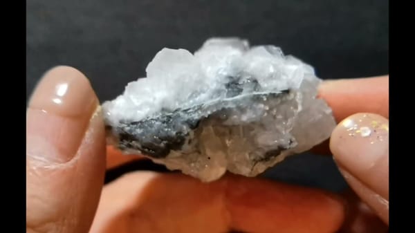 Complete underside view of the exact Rose-Petal Lace Calcite from Xianghualing