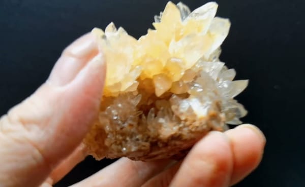 Complete reverse view of the exact Yellow Recrystallized Mineral Flower from Yunnan