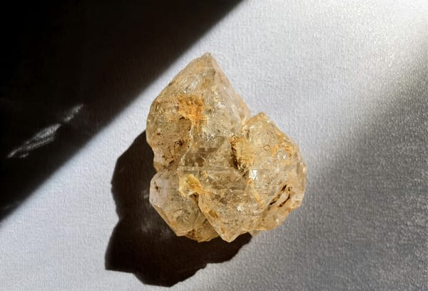 Yellow-Clay Skeletal Castle Quartz — Pakistan — individual mineral specimen view 1