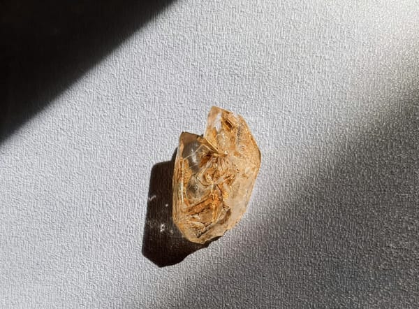 Red-Clay Windowed Skeletal Quartz — Namibia — individual mineral specimen view 1