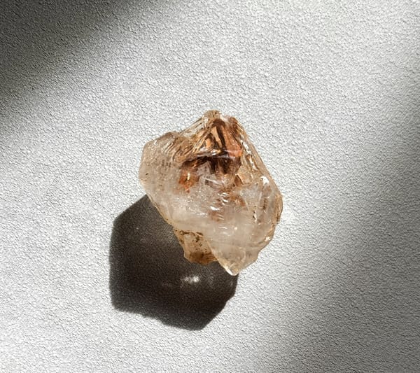 Double-Terminated Red-Clay Skeletal Quartz — Madagascar — individual mineral specimen view 2