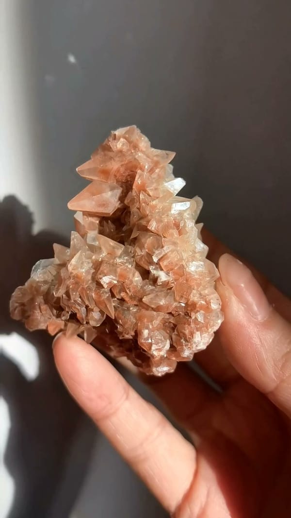 Complete front view of Red Scalenohedral Calcite from Daye