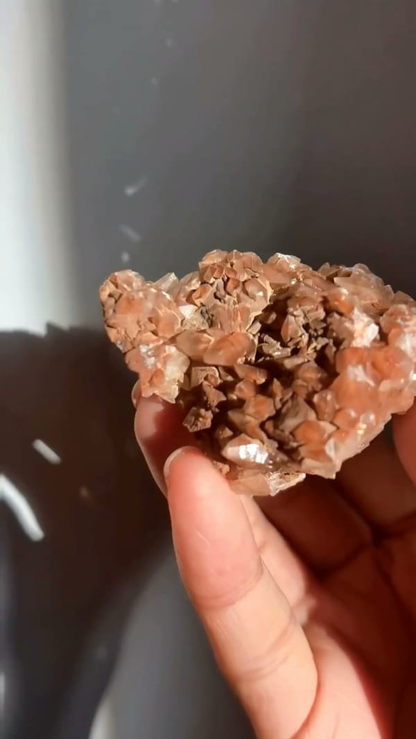 Complete side view of the exact Red Scalenohedral Calcite from Daye