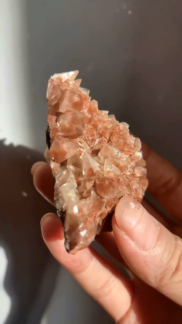Complete underside view of the exact Red Scalenohedral Calcite from Daye