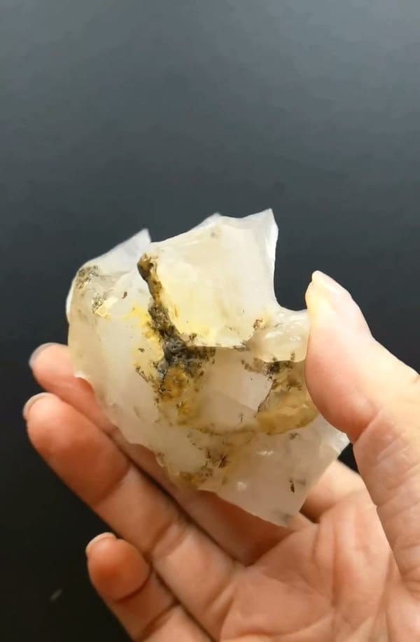 Complete reverse view of the exact White Dogtooth Calcite Cluster from Hunan