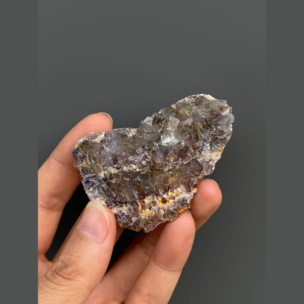Smoky brown-purple fluorite plate from Inner Mongolia — complete view