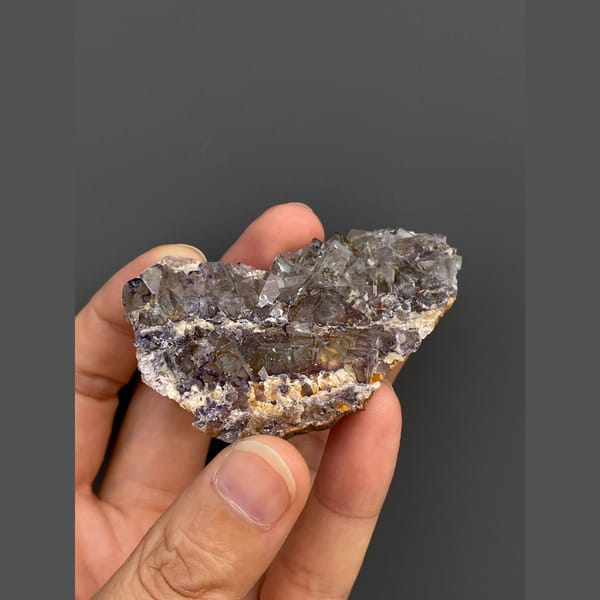 Smoky brown-purple fluorite plate from Inner Mongolia — alternate view