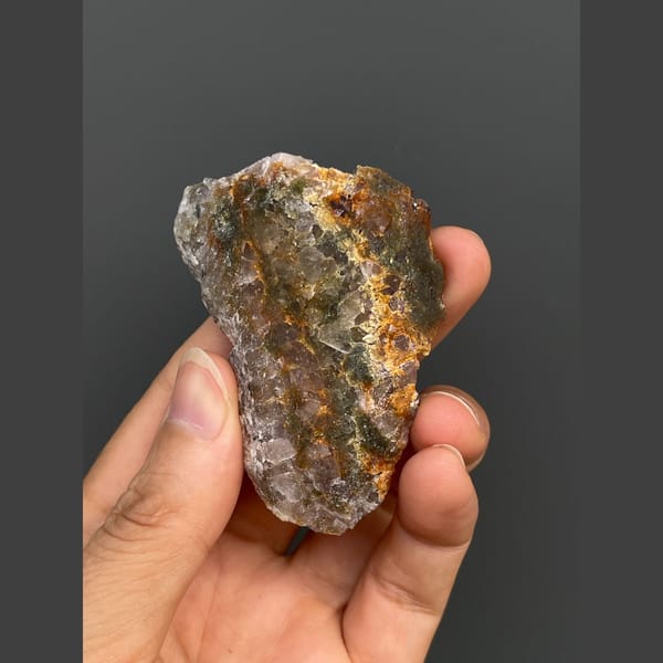 Smoky brown-purple fluorite plate from Inner Mongolia — detail view