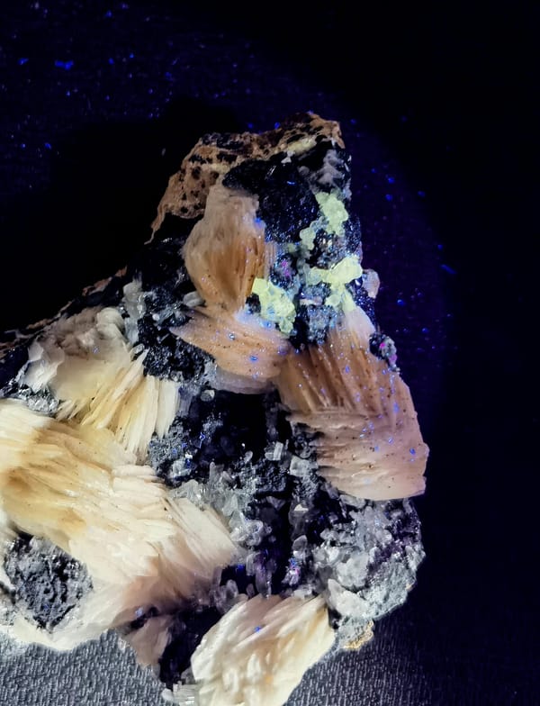 Barite with Galena and Cerussite — Morocco — individual mineral specimen view 2