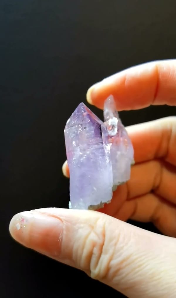 Complete side view of the exact Purple Cruz Quartz Cluster from Mexico