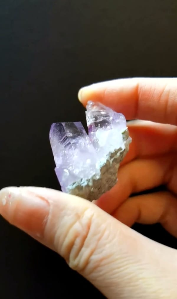 Complete reverse view of the exact Purple Cruz Quartz Cluster from Mexico