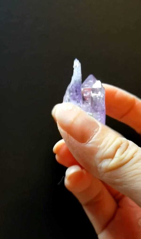Complete underside view of the exact Purple Cruz Quartz Cluster from Mexico