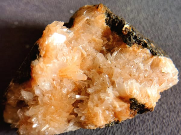 Orange Needle Zeolite Cluster — India — individual mineral specimen view 1