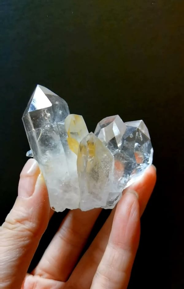 Complete front view of Clear Himalayan Quartz Cluster from Pakistan
