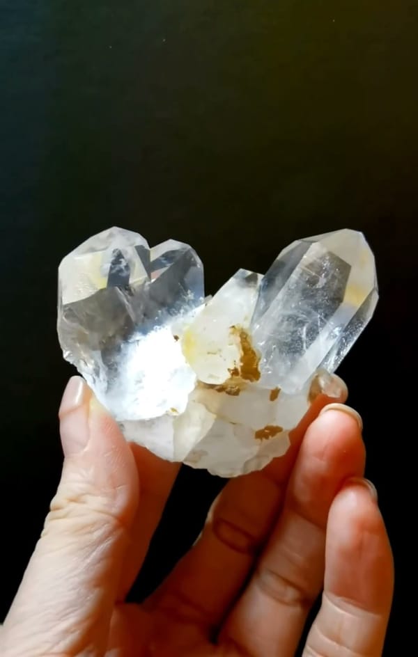 Complete reverse view of the exact Clear Himalayan Quartz Cluster from Pakistan