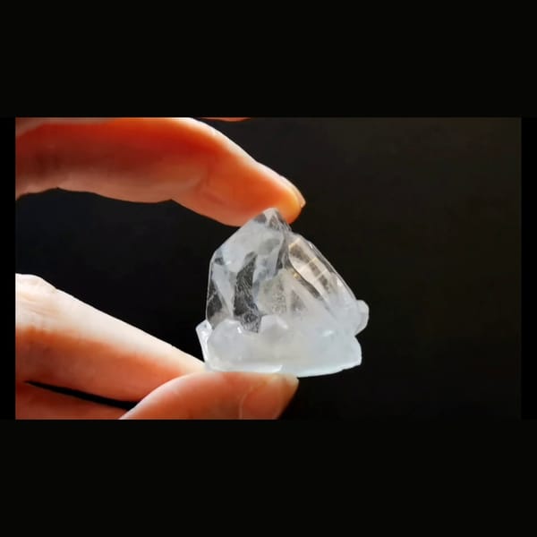 Clear Himalayan quartz cluster from India — alternate view