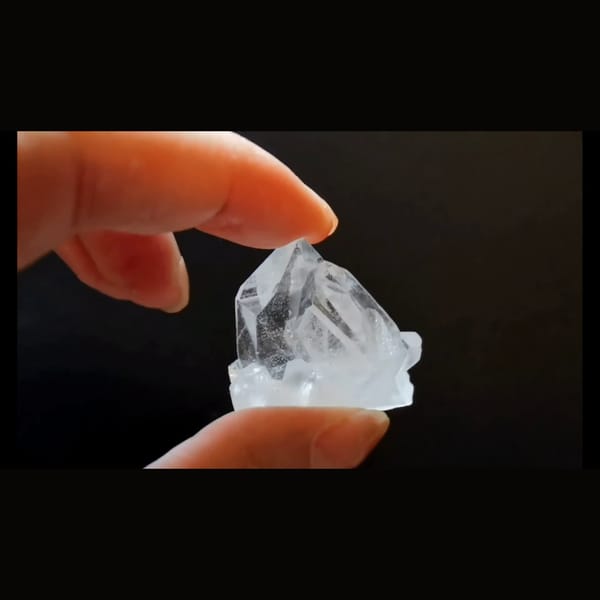 Clear Himalayan quartz cluster from India — alternate view