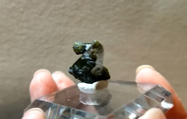 Complete reverse view of the exact Green Tourmaline Intergrown with Quartz