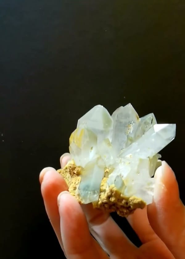 Complete side view of the exact Green Phantom Himalayan Quartz Cluster from Pakistan