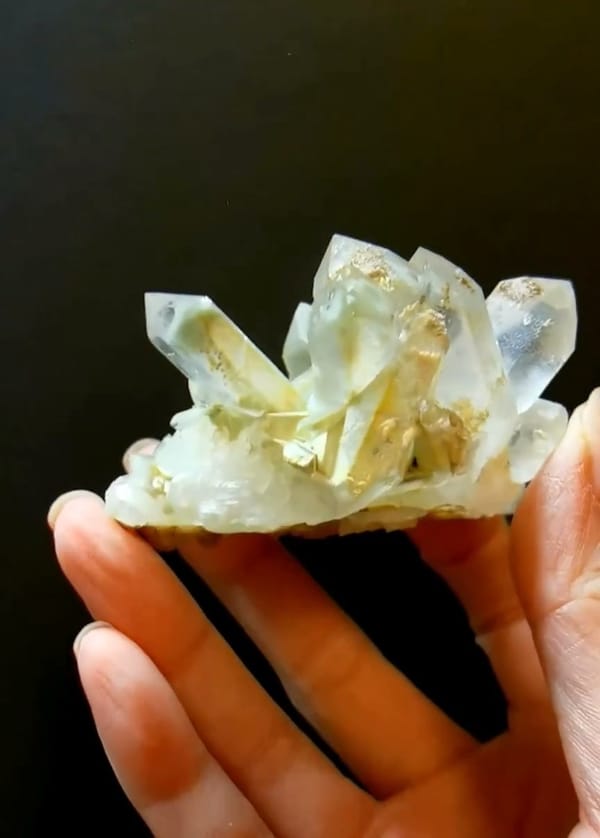 Complete underside view of the exact Green Phantom Himalayan Quartz Cluster from Pakistan