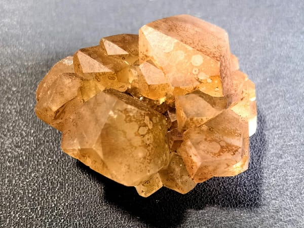 Complete front view of Red-Yellow Columnar Calcite from Daye