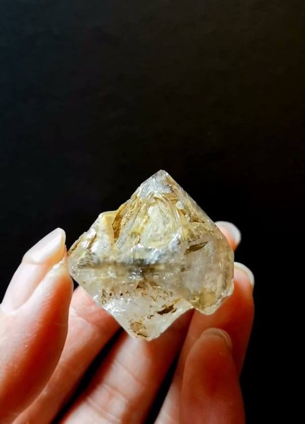 Complete front view of Golden Earth Skeletal Quartz from Pakistan