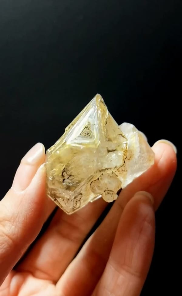 Complete front view of Double-Terminated Skeletal Quartz from Pakistan