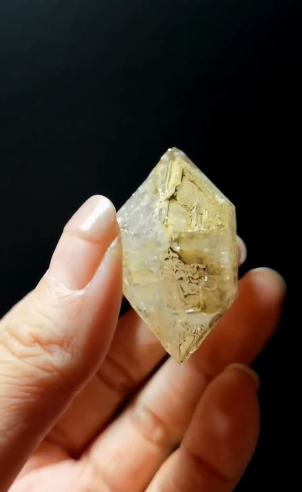 Complete reverse view of the exact Double-Terminated Skeletal Quartz from Pakistan