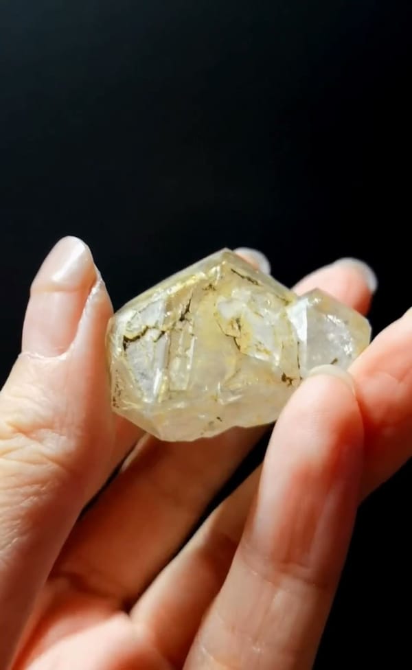 Complete underside view of the exact Double-Terminated Skeletal Quartz from Pakistan