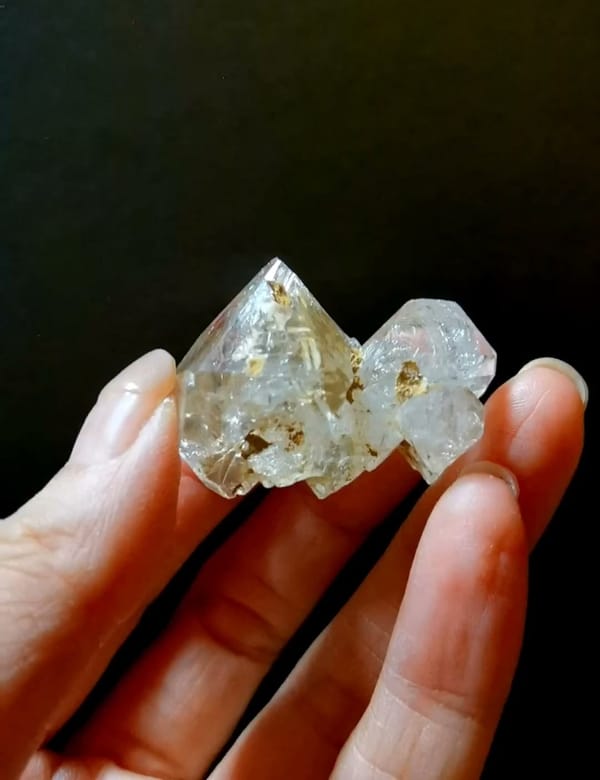 Complete front view of Multiple-Growth Skeletal Quartz from Pakistan