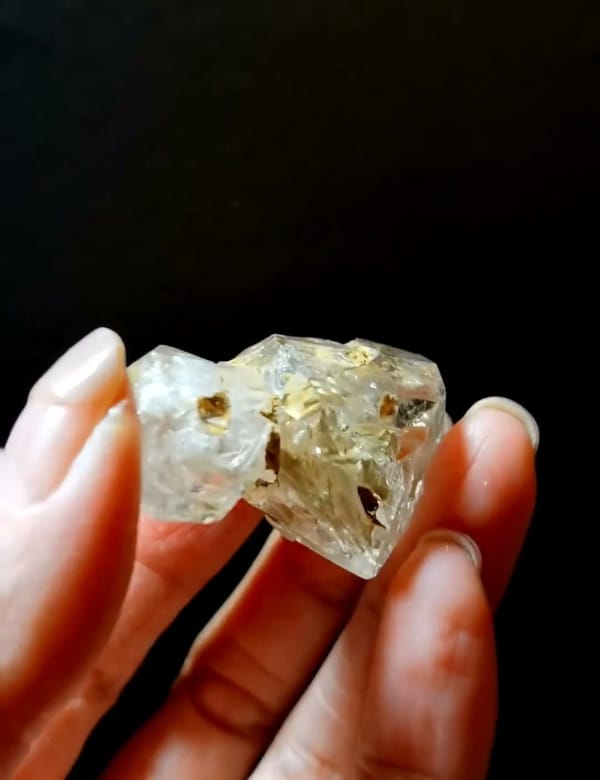 Complete underside view of the exact Multiple-Growth Skeletal Quartz from Pakistan