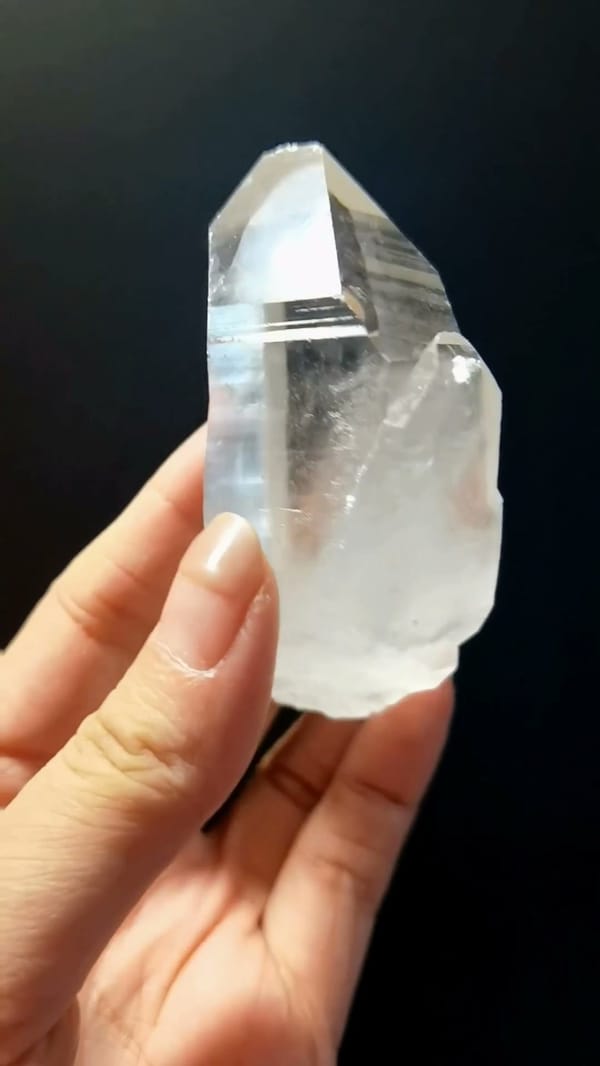 Complete reverse view of the exact Clear Quartz Crystal from Xuebaoding, Sichuan