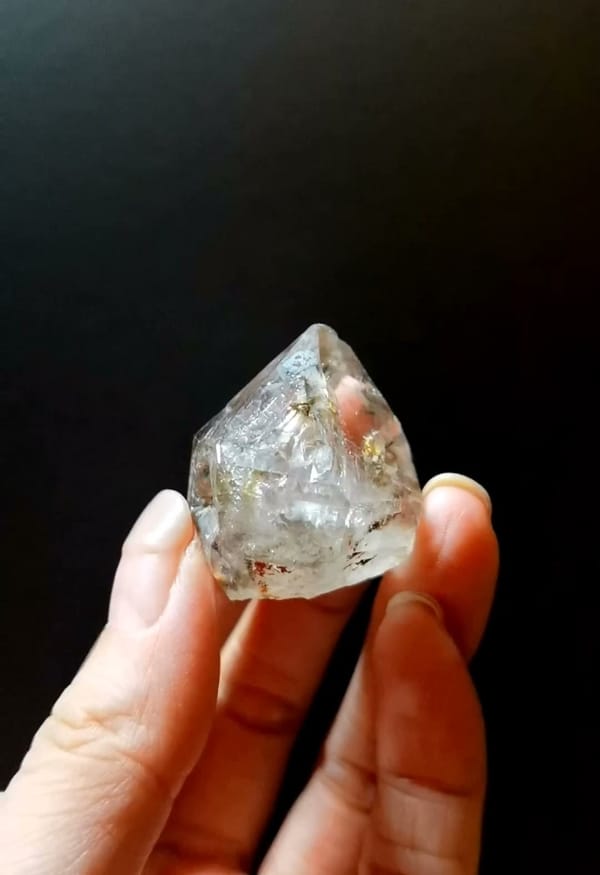 Complete front view of Bright-Faced Skeletal Quartz from Namibia